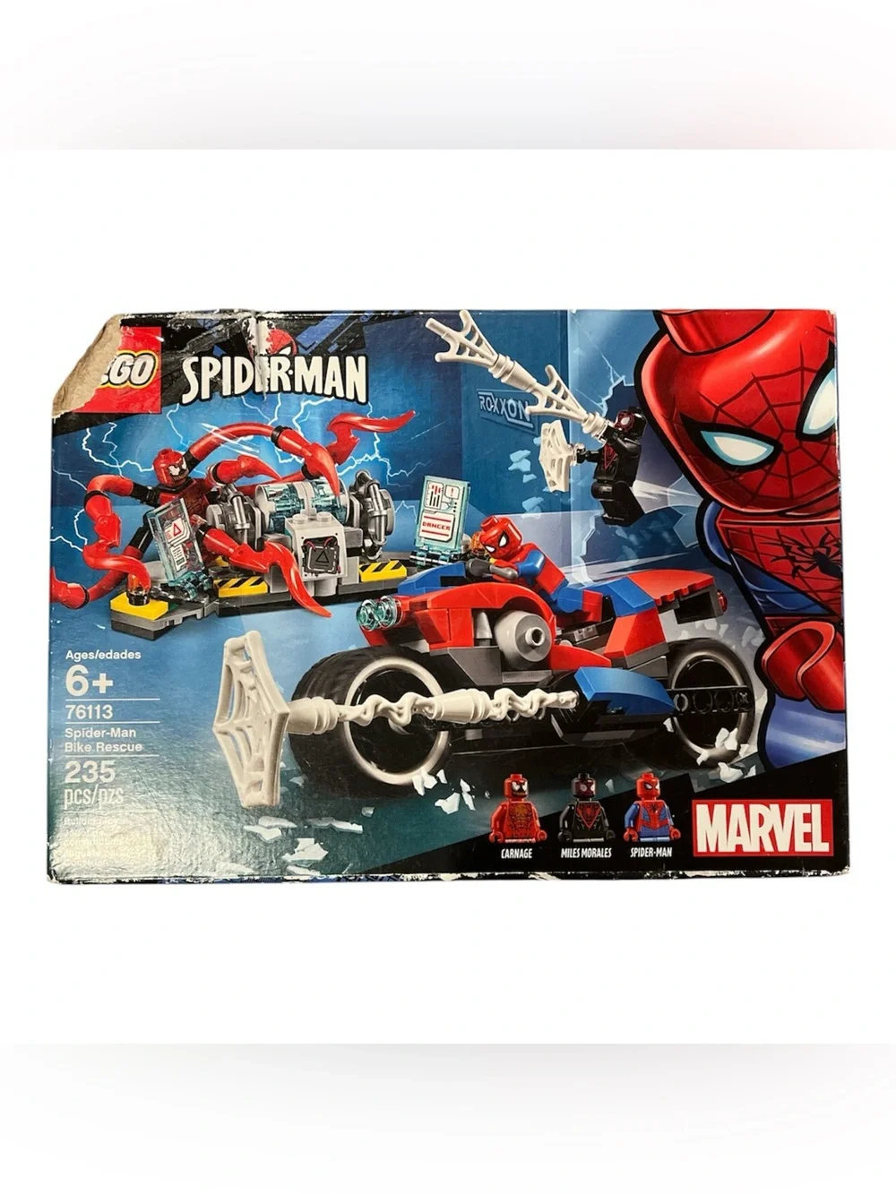 LEGO Marvel 76113 Spider-Man Bike Rescue RETIRED Open Box Miles Morales